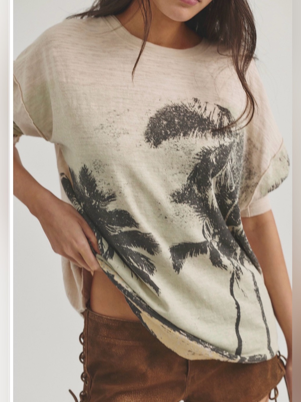 Free People We the Free Kai Long Sleeve. NWT. Palm combo - Picture 3 of 4